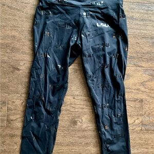 LSU Branded Black Leggings/Yoga Pants